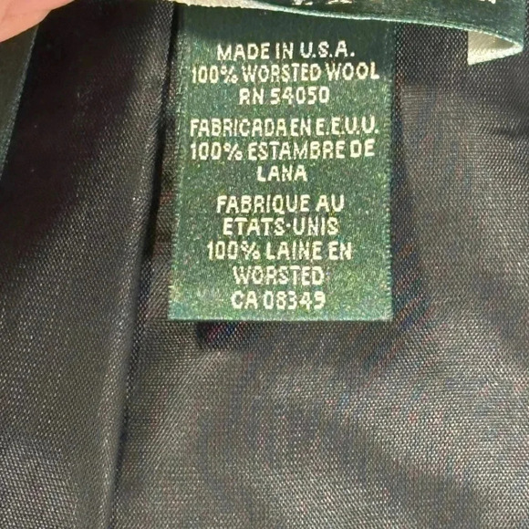 Lauren Ralph Lauren Womens Wool Pants Navy Pinstripe Corpcore Office Wear - Picture 4 of 11